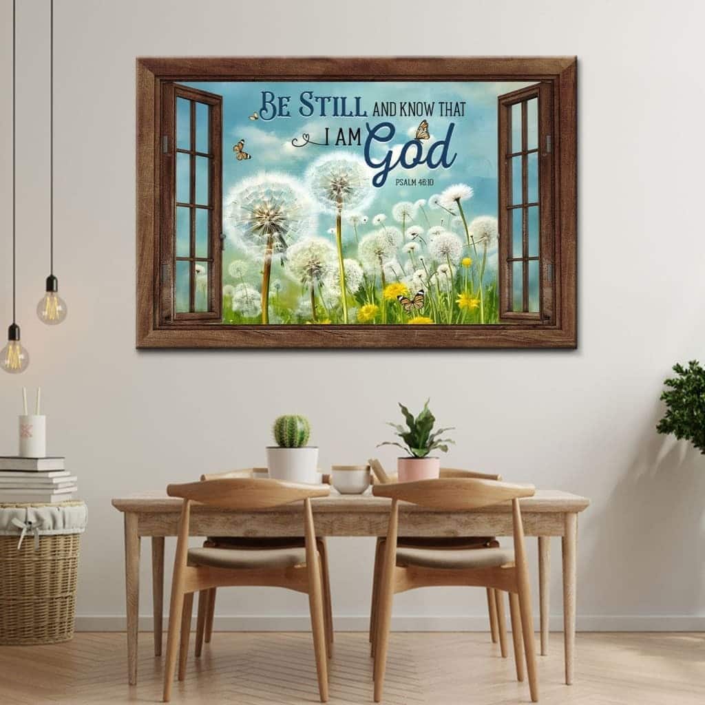 Be Still And Know That I Am God Butterflies Dandelions Canvas Wall Art Be Still And Know That I Am God Butterflies Dandelions Canvas Wall Art