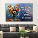 Amazing Grace How Sweet The Sound, Hummingbirds, Flower Vase Canvas Wall Art Amazing Grace How Sweet The Sound, Hummingbirds, Flower Vase Canvas Wall Art
