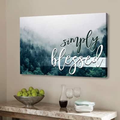Simply Blessed Canvas Wall Art Mountain Forest
