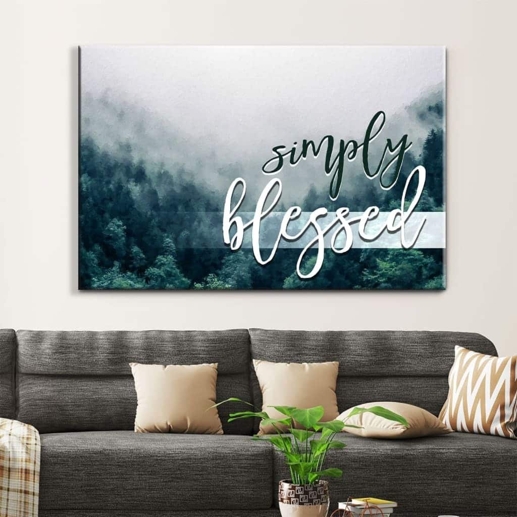 Simply Blessed Canvas Wall Art Mountain Forest Simply Blessed Canvas Wall Art Mountain Forest