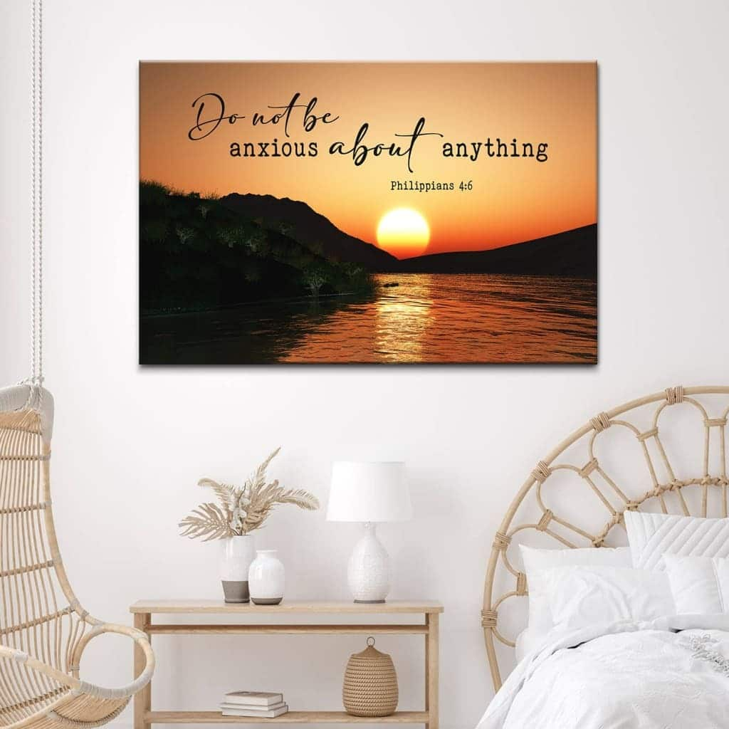 Sunset Philippians 4:6 Do Not Be Anxious About Anything Canvas Wall Art