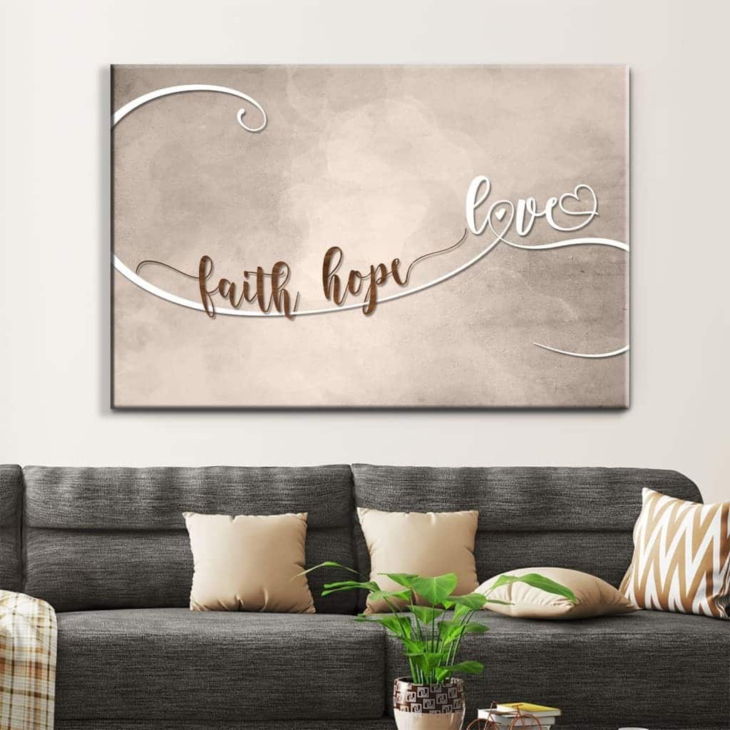 Christian Religious Faith Hope Love Canvas Wall Art Christian Religious Faith Hope Love Canvas Wall Art