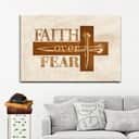 Christian Religious Faith Over Fear With Cross Canvas Wall Art Christian Religious Faith Over Fear With Cross Canvas Wall Art