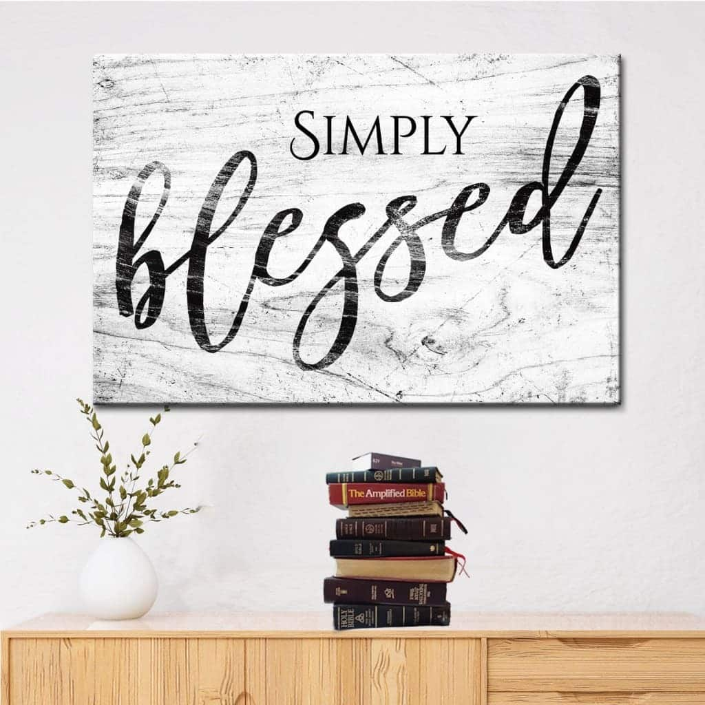 Christian Simply Blessed Religious Faith Canvas Wall Art