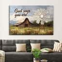 God Says You Are Farmhouse Windmill Canvas Wall Art God Says You Are Farmhouse Windmill Canvas Wall Art