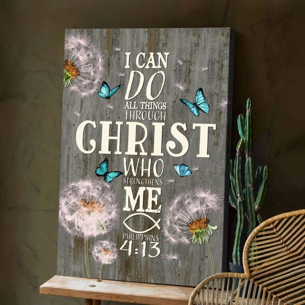 Bible Verse I Can Do All Things Through Christ Canvas Print