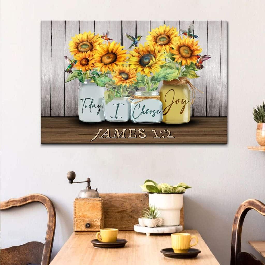 Today I Choose Joy James 12 Sunflower Vase Hummingbird Canvas Wall Art Today I Choose Joy James 12 Sunflower Vase Hummingbird Canvas Wall Art