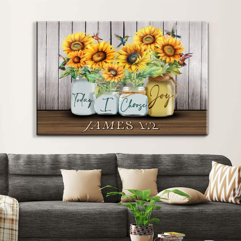 Today I Choose Joy James 12 Sunflower Vase Hummingbird Canvas Wall Art Today I Choose Joy James 12 Sunflower Vase Hummingbird Canvas Wall Art