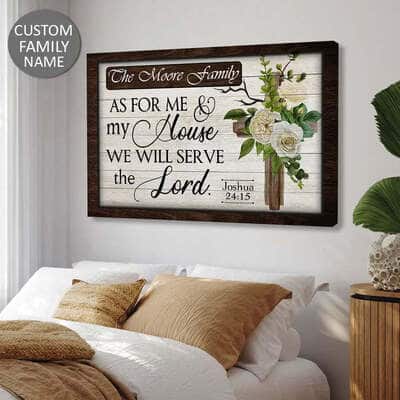 'As For Me And My House We Will Serve The Lord' Custom Family Name Personalized Canvas Wall Art 'As For Me And My House We Will Serve The Lord' Custom Family Name Personalized Canvas Wall Art