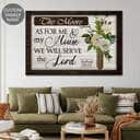 'As For Me And My House We Will Serve The Lord' Custom Family Name Personalized Canvas Wall Art 'As For Me And My House We Will Serve The Lord' Custom Family Name Personalized Canvas Wall Art