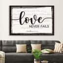 Christian Love Never Fails 1 Corinthians 13:4-8 Canvas Wall Art