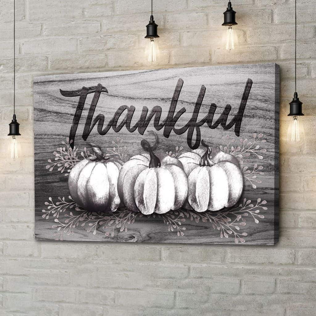 Thankful Fall Pumpkins Thanksgiving Christian Canvas Wall Art Thankful Fall Pumpkins Thanksgiving Christian Canvas Wall Art