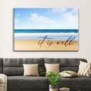 It Is Well With My Soul Beach Coastal Christian Canvas Wall Art