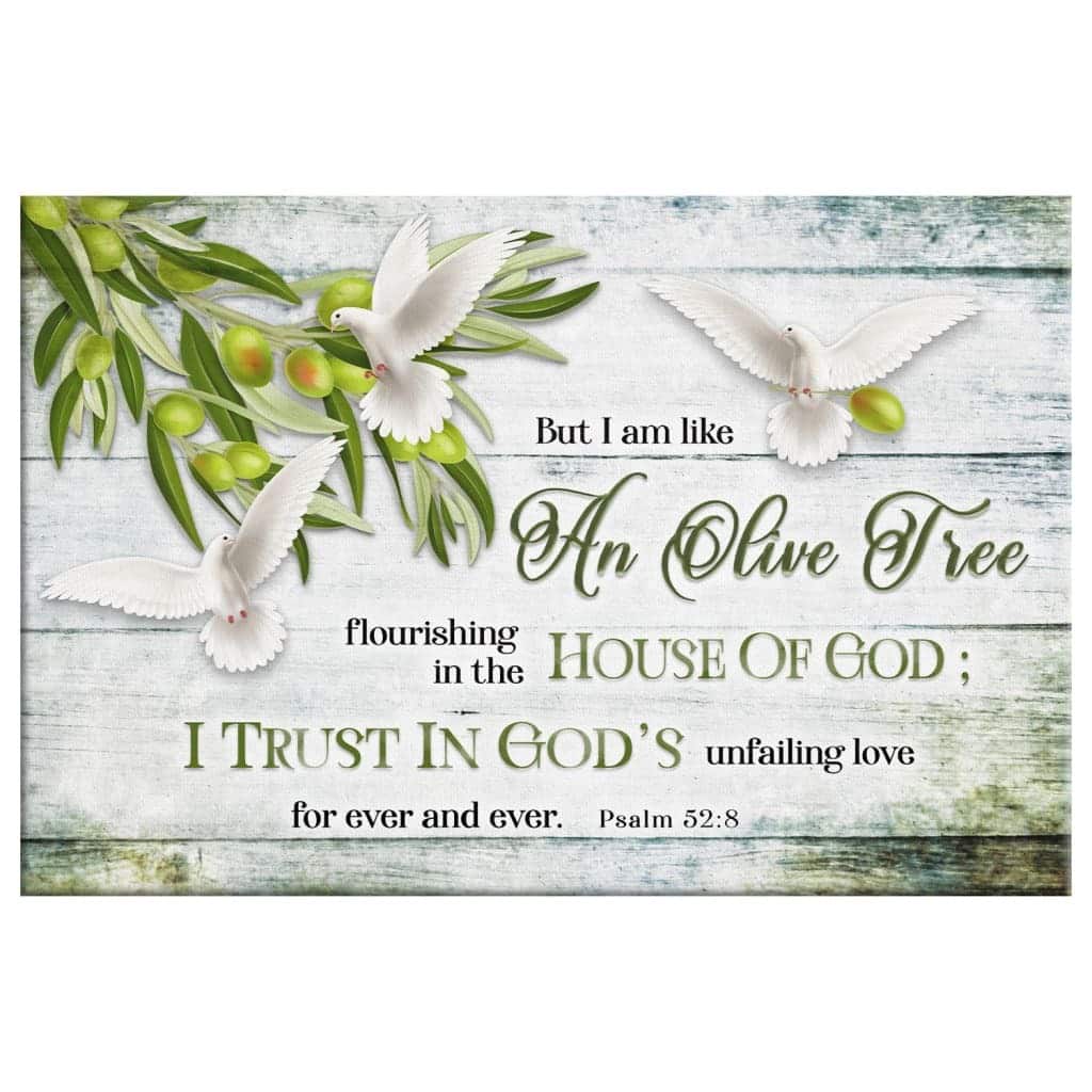 Psalm 52:8 I Am Like An Olive Tree Canvas Wall Art Psalm 52:8 I Am Like An Olive Tree Canvas Wall Art