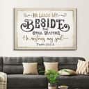 Psalm 23:2-3 He Leads Me Beside The Still Waters Canvas Wall Art