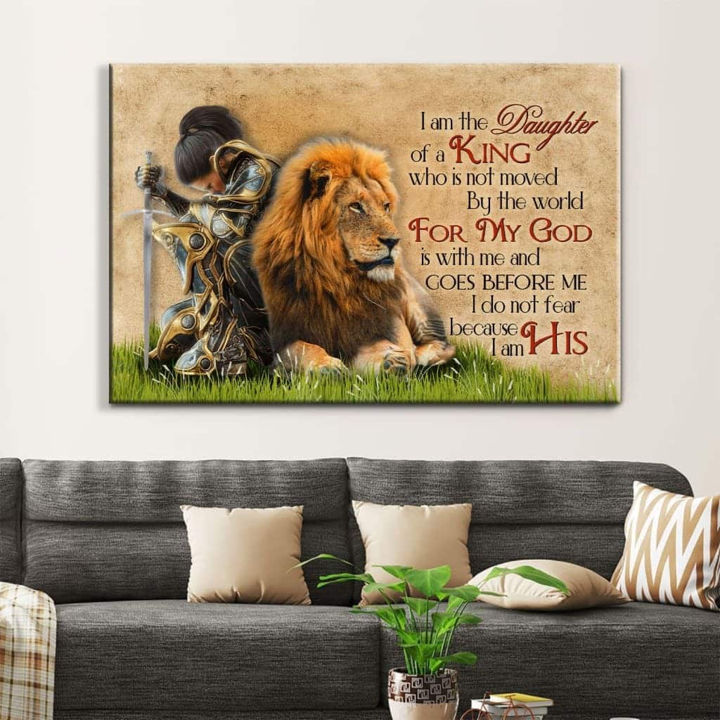 Warrior Woman And Lion I Am The Daughter Of A King Who Is Not Moved By The World Canvas Wall Art Warrior Woman And Lion I Am The Daughter Of A King Who Is Not Moved By The World Canvas Wall Art