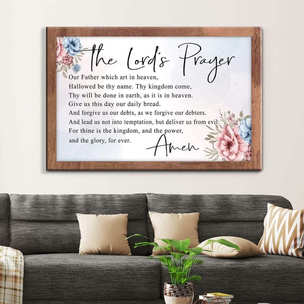 The Lord's Prayer Christian Religious Canvas Wall Art Faith The Lord's Prayer Christian Religious Canvas Wall Art Faith
