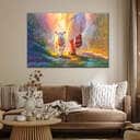 Jesus Walking With Lamb Christian Religious Canvas Wall Art Jesus Walking With Lamb Christian Religious Canvas Wall Art