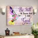 Be Still & Know That I Am God Hummingbird And Flower Canvas Wall Art