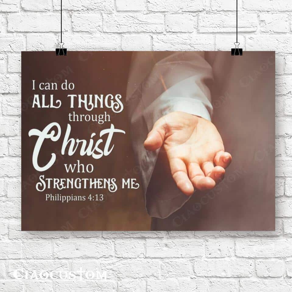 I Can Do All Thing Through Christ Who Strengthens Me God Hand Canvas Wall Art