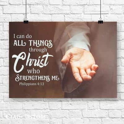 I Can Do All Thing Through Christ Who Strengthens Me God Hand Canvas Wall Art