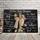 Christian I Can Only Imagine Canvas Wall Art Cross And Butterfly