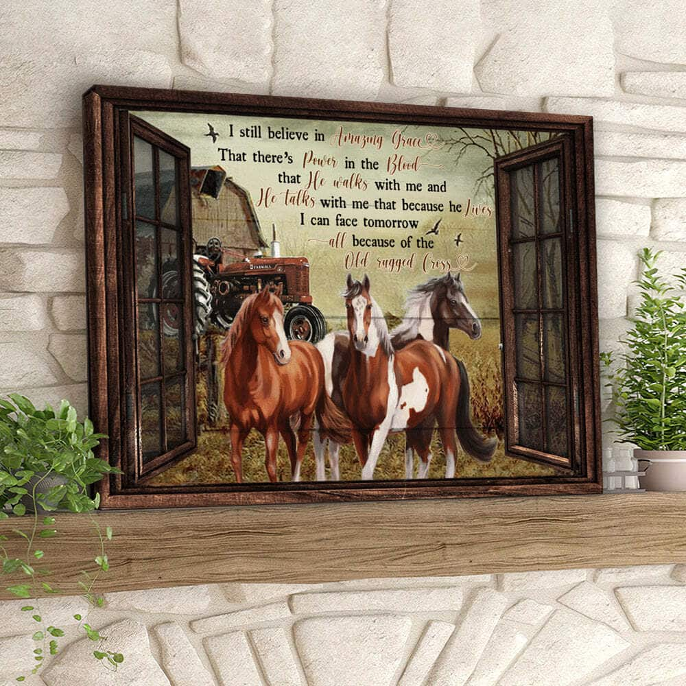 I Still Believe In Amazing Grace Horse Canvas Wall Art