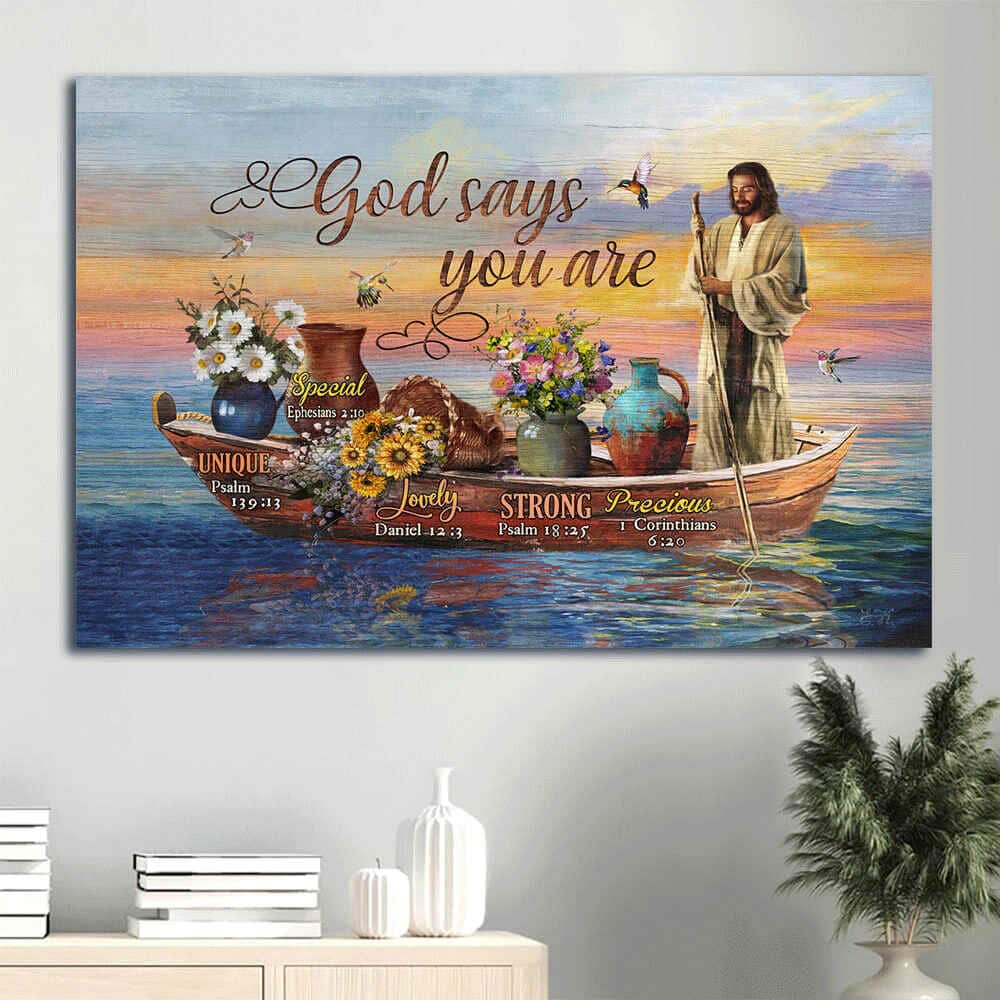 Unique Special Lovely Strong Precious God Says You Are Canvas Wall Art Unique Special Lovely Strong Precious God Says You Are Canvas Wall Art