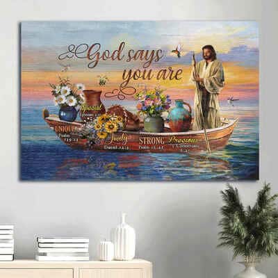Unique Special Lovely Strong Precious God Says You Are Canvas Wall Art