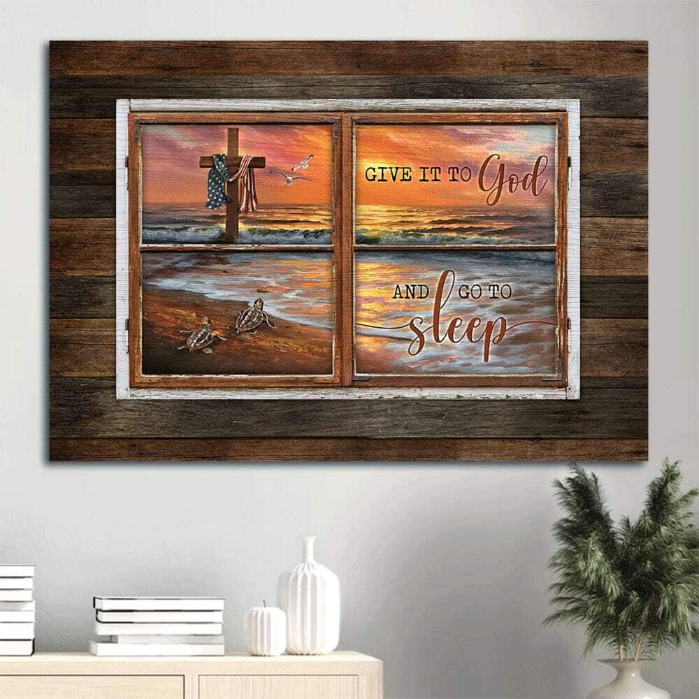Amazing Beach Give It To God And Go To Sleep Canvas Wall Art