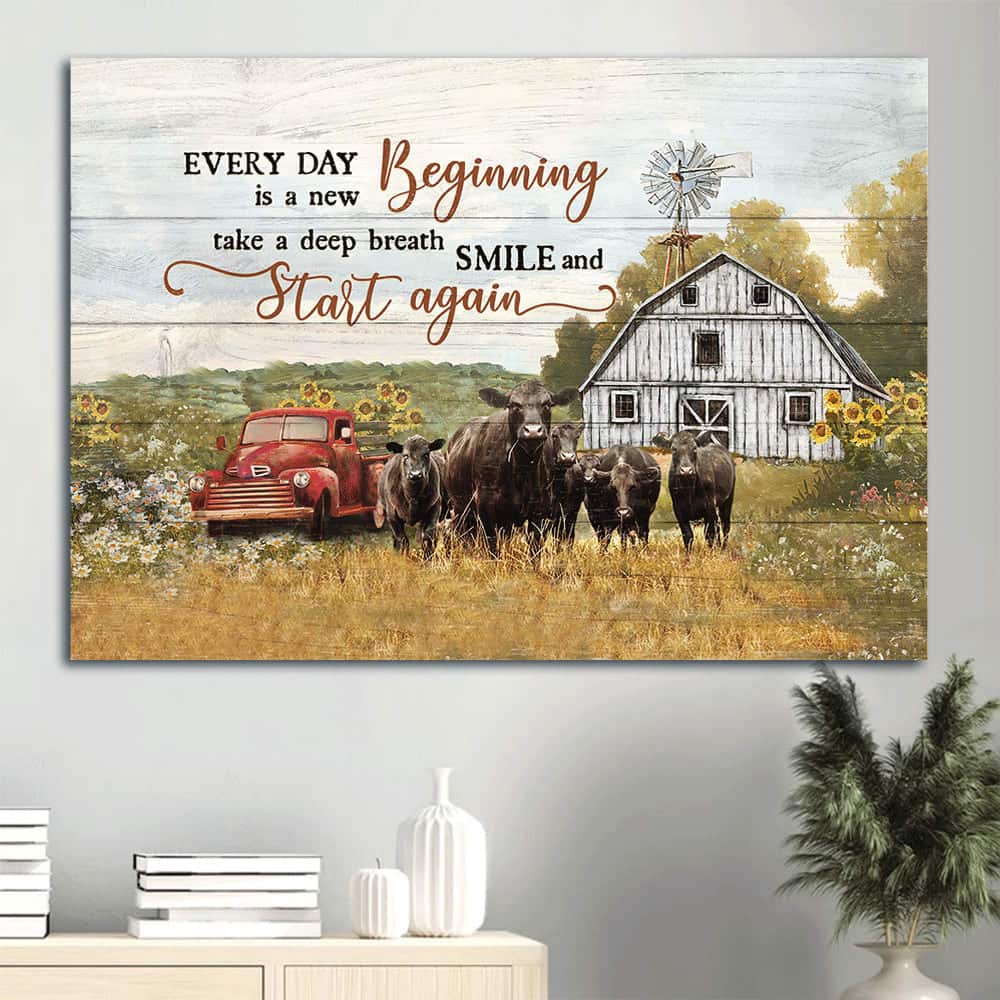Tranquil Farm Every Day Is A New Beginning Canvas Wall Art Tranquil Farm Every Day Is A New Beginning Canvas Wall Art