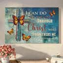 Philippians 4:13 I Can Do All Things Through Christ Butterflies Cross Canvas Wall Art Philippians 4:13 I Can Do All Things Through Christ Butterflies Cross Canvas Wall Art