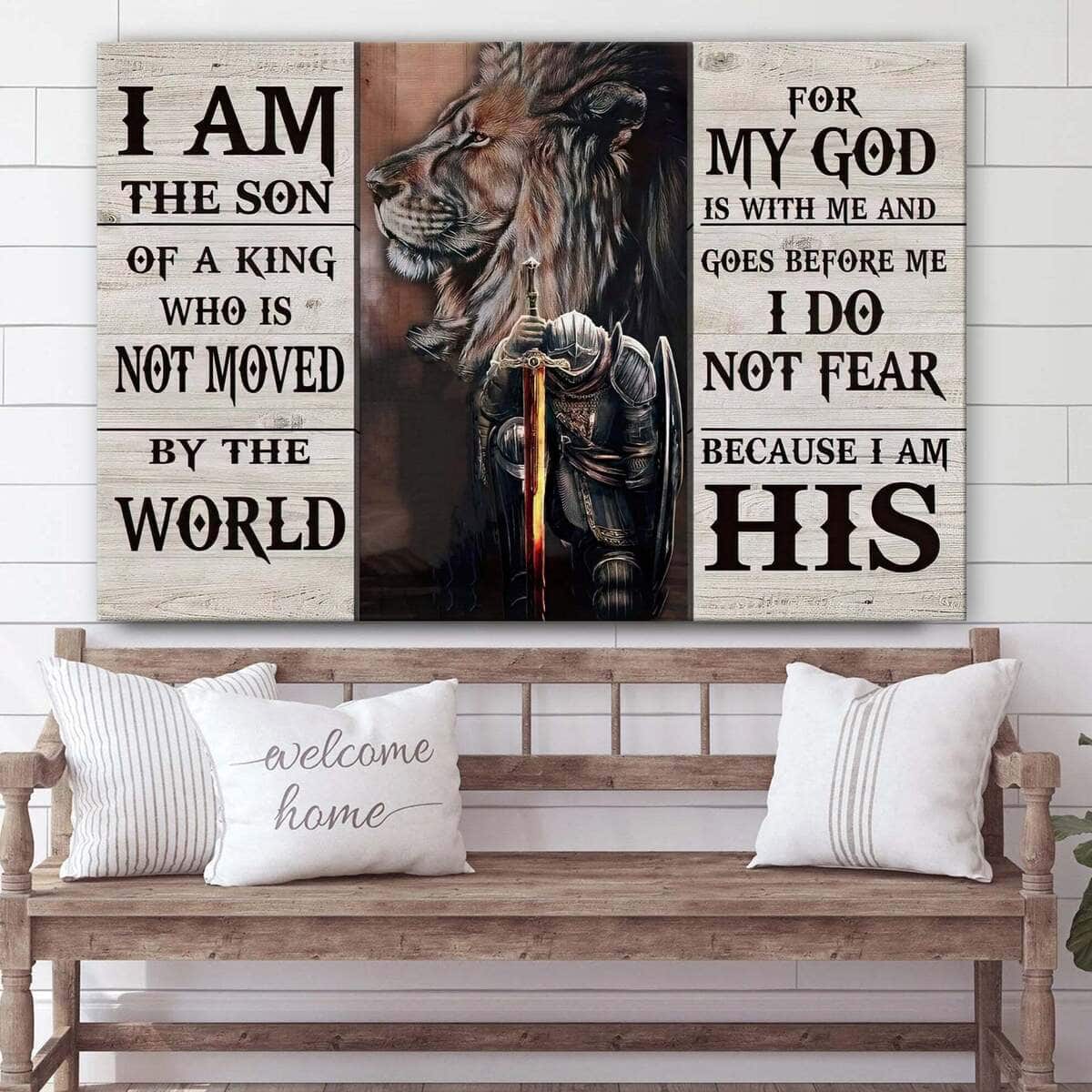 Lion And Warrior I Am The Son Of A King Who Is Not Moved Canvas Wall Art Lion And Warrior I Am The Son Of A King Who Is Not Moved Canvas Wall Art
