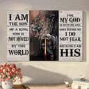 Lion And Warrior I Am The Son Of A King Who Is Not Moved Canvas Wall Art