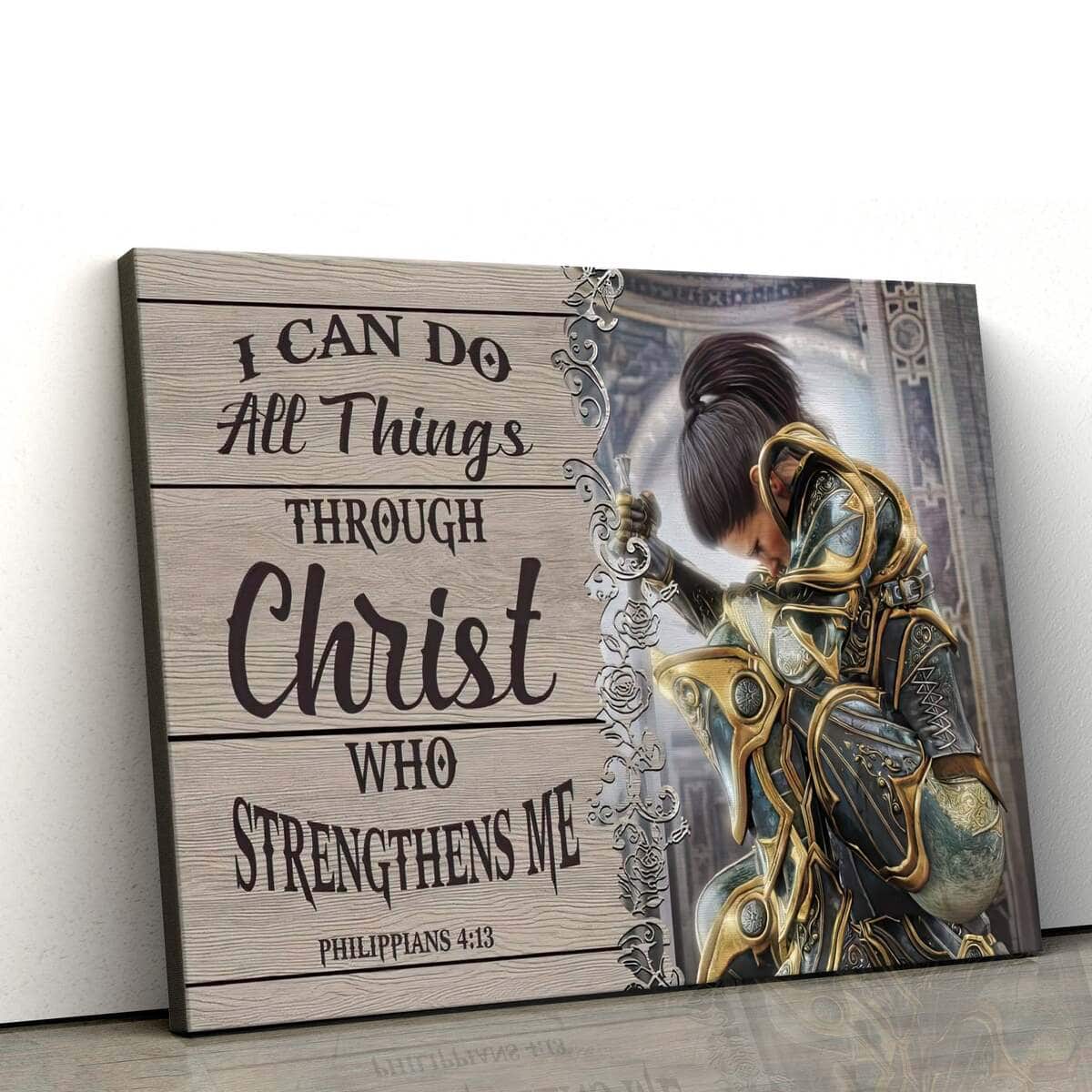 Christian Warrior I Can Do All Things Through Christ Philippians 4:13 Canvas Wall Art