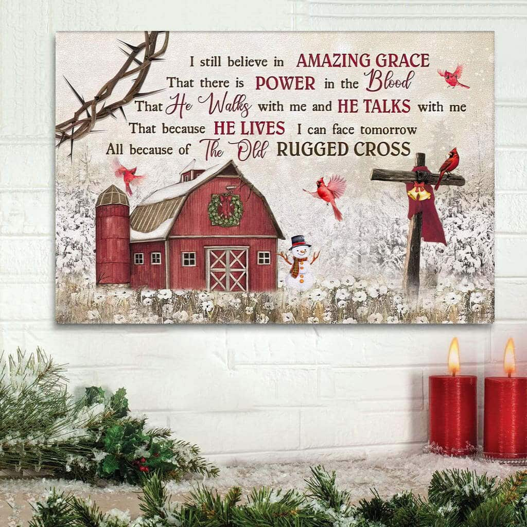 I Still Believe In Amazing Grace Christmas Christian Canvas Wall Art