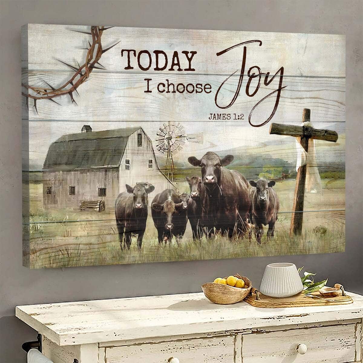 James 1:2 Today I Choose Joy Christian Religious Canvas Wall Art James 1:2 Today I Choose Joy Christian Religious Canvas Wall Art