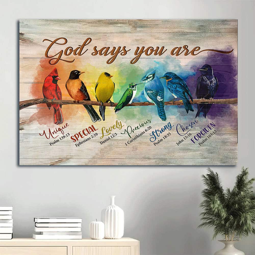 Alluring Bird God Says You Are Canvas Wall Art Alluring Bird God Says You Are Canvas Wall Art