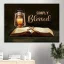 Vintage Bible Cross Simply Blessed Canvas Wall Art Vintage Bible Cross Simply Blessed Canvas Wall Art