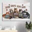 God Says You Are Canvas Wall Art Gift For Cat Lovers