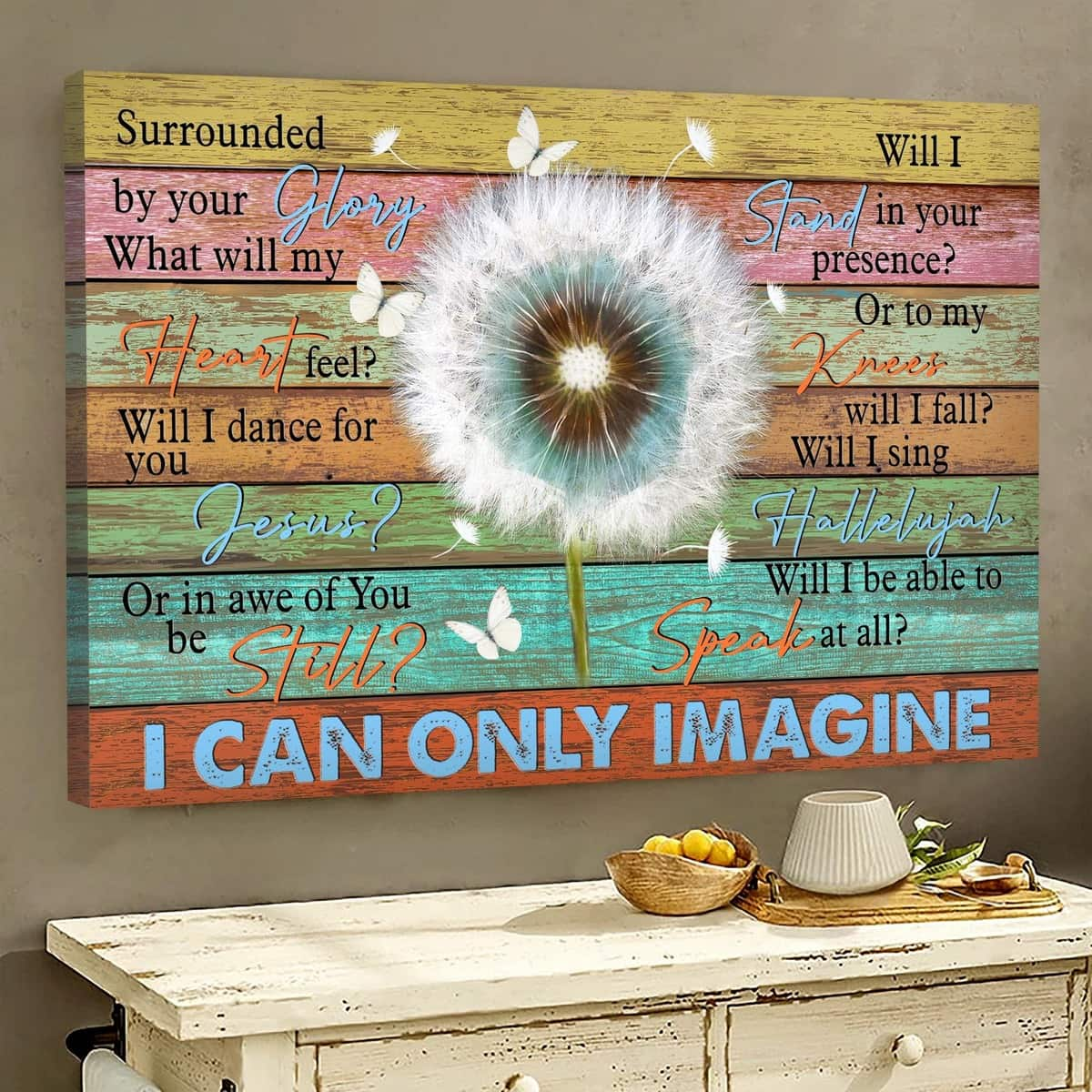 Beautiful Dandelion Butterfly I Can Only Imagine Canvas Wall Art