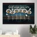 Beautiful Dandelion Butterfly God Says You Are Canvas Wall Art