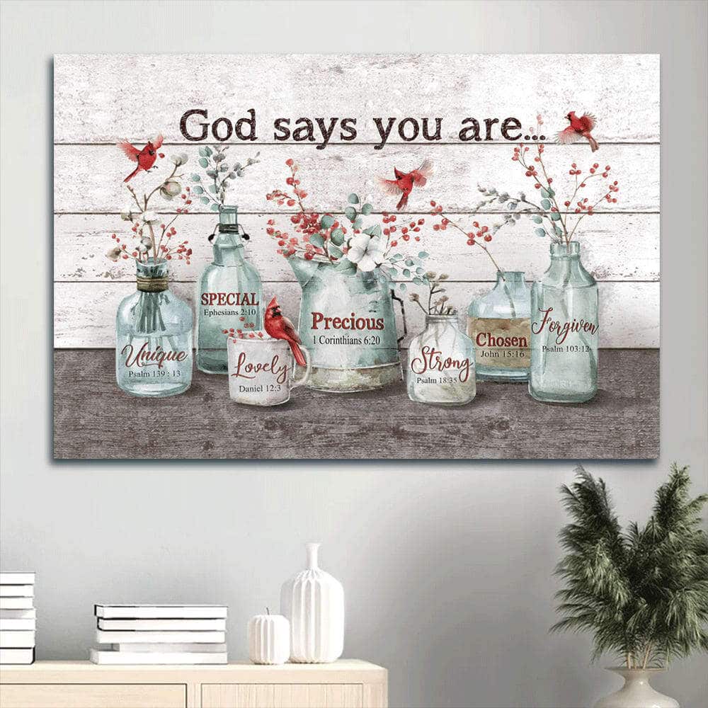 God Says You Are Unique Special Lovely Canvas Wall Art God Says You Are Unique Special Lovely Canvas Wall Art