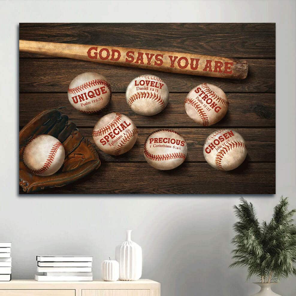 Baseball God Says You Are Unique Special Lovely Canvas Wall Art Baseball God Says You Are Unique Special Lovely Canvas Wall Art