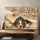 Beagle Jesus Hand Give It To God And Go To Sleep Canvas Wall Art