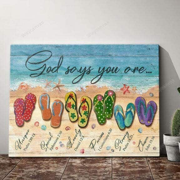 Beach Sandals God Says You Are Canvas Wall Art