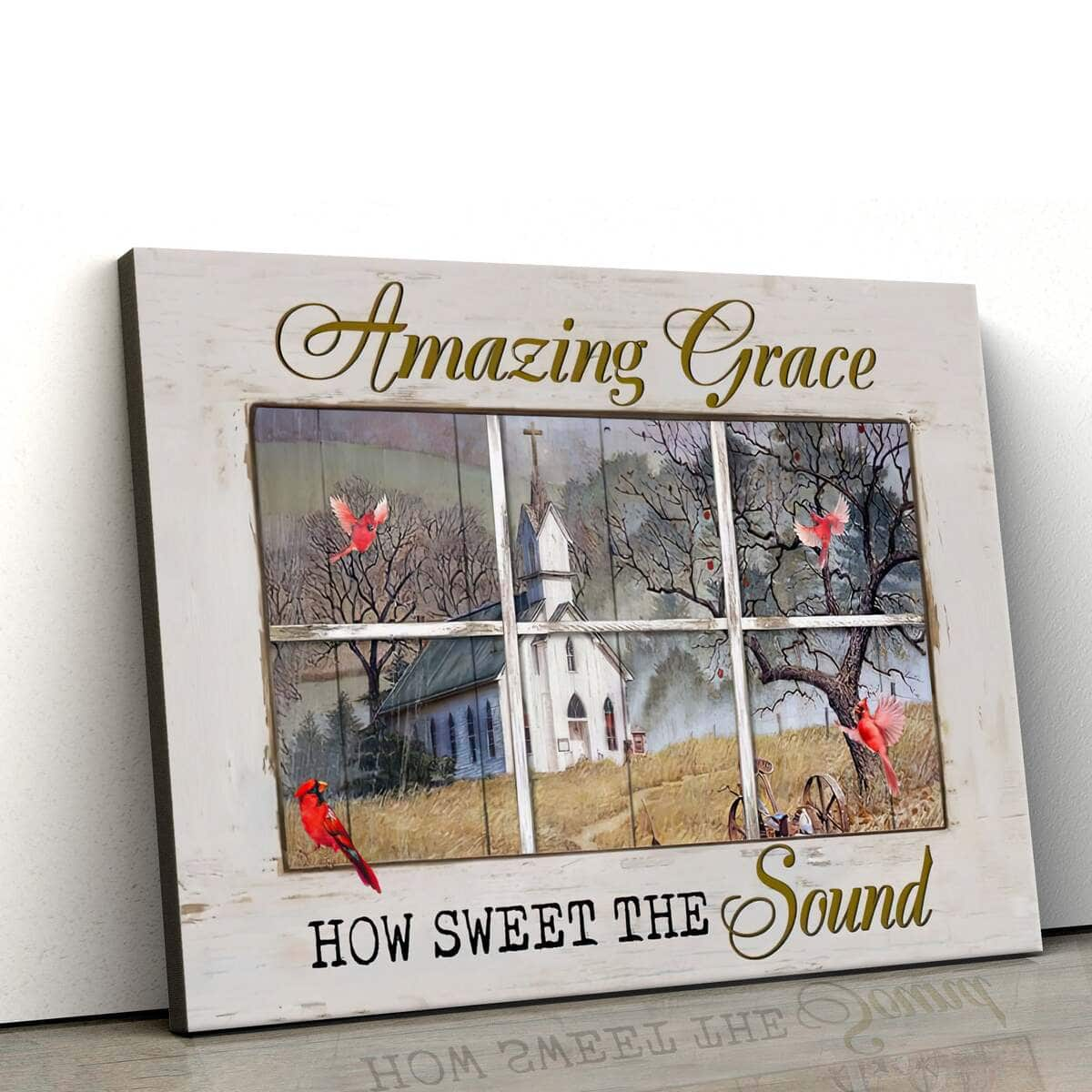 Vintage Amazing Grace How Sweet The Sound Canvas Wall Art