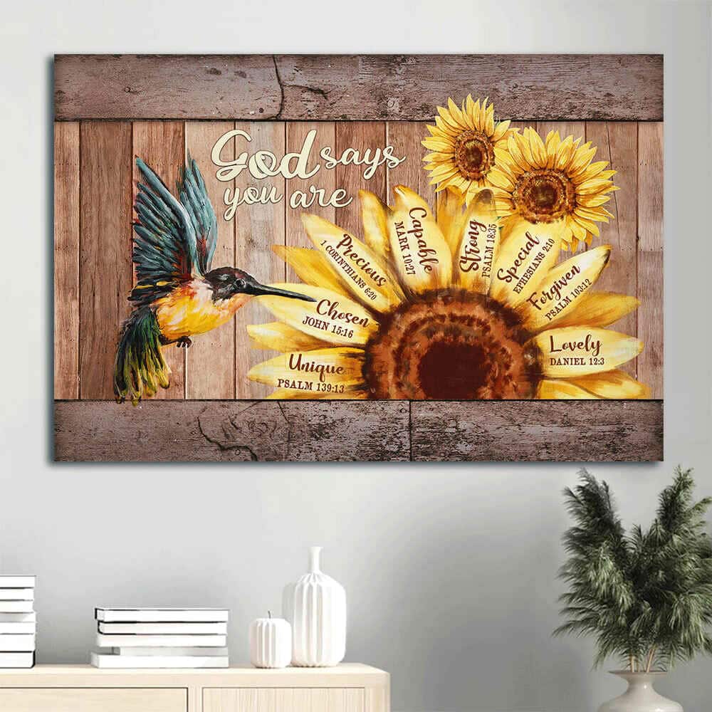 God Says You Are Unique Chosen Precious Canvas Wall Art God Says You Are Unique Chosen Precious Canvas Wall Art