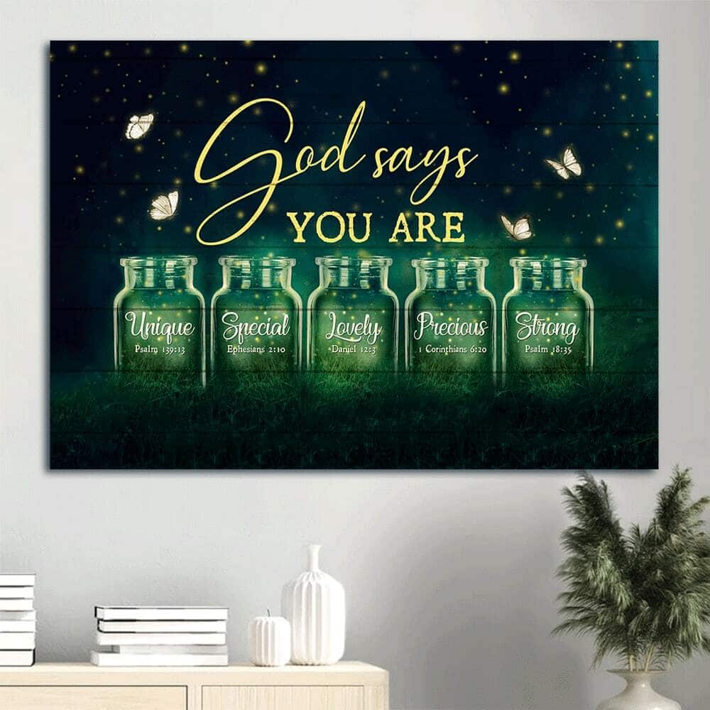God Says You Are Unique Christian Canvas Wall Art God Says You Are Unique Christian Canvas Wall Art