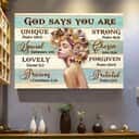 Beautiful Girl Seashell Hair God Says You Are Canvas Wall Art